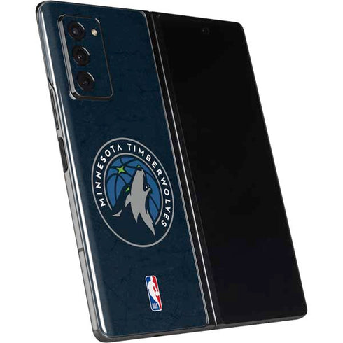 NBA Minnesota Timberwolves Distressed Galaxy Z Fold2 5G Skin