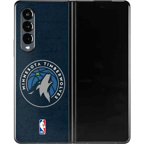 NBA Minnesota Timberwolves Distressed Galaxy Z Fold3 5G Skin