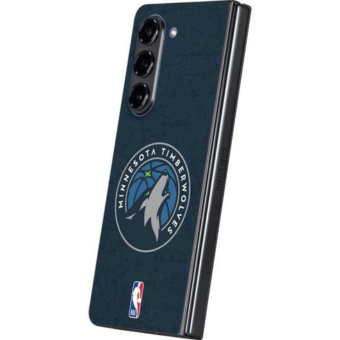 NBA Minnesota Timberwolves Distressed Galaxy Z Fold5 5G Skin