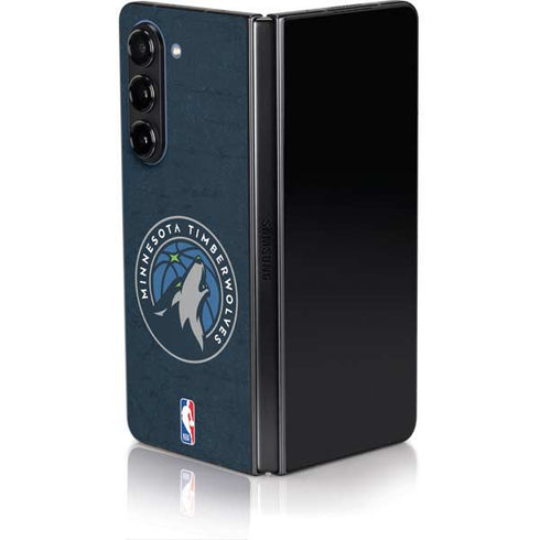 NBA Minnesota Timberwolves Distressed Galaxy Z Fold5 5G Skin