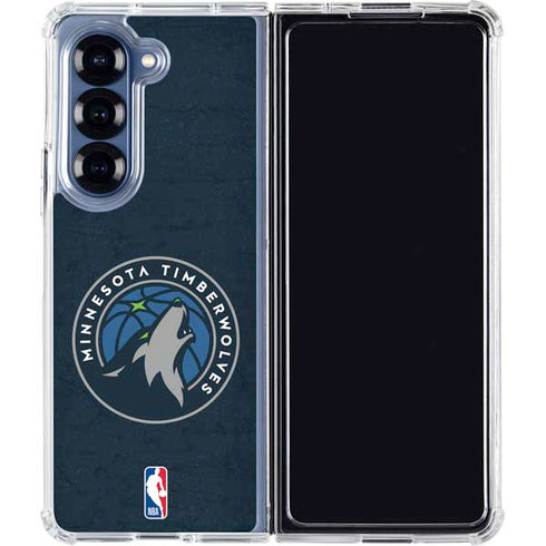NBA Minnesota Timberwolves Distressed Galaxy Z Fold6 Clear Case