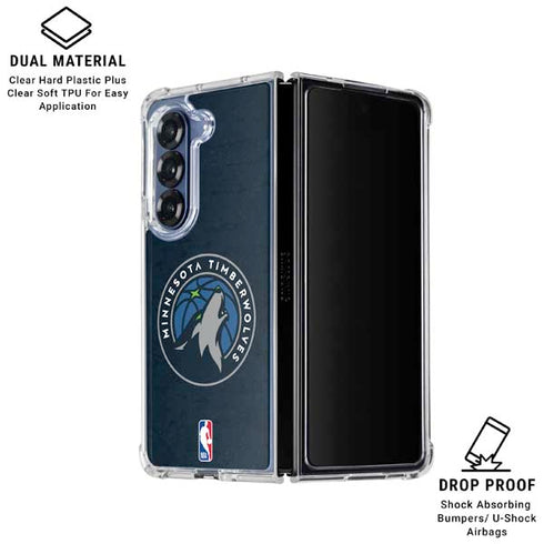 NBA Minnesota Timberwolves Distressed Galaxy Z Fold6 Clear Case