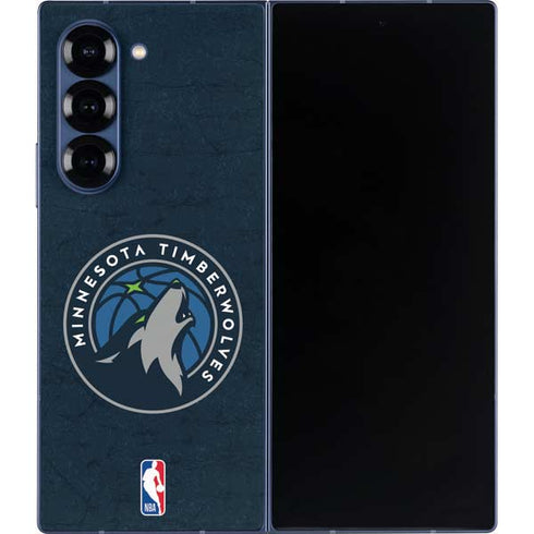 NBA Minnesota Timberwolves Distressed Galaxy Z Fold6 Skin