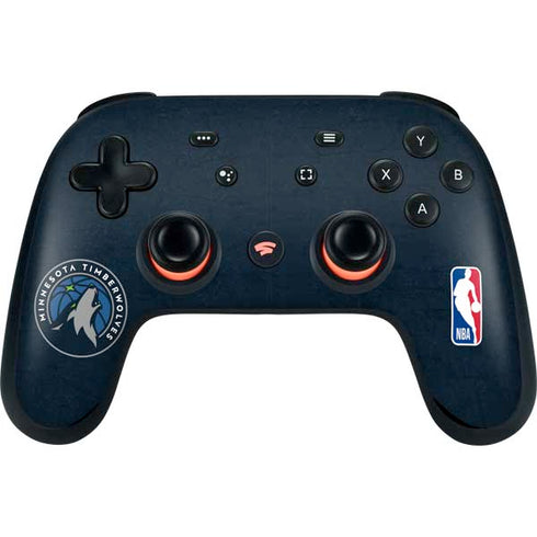 NBA Minnesota Timberwolves Distressed Google Stadia Controller Skin
