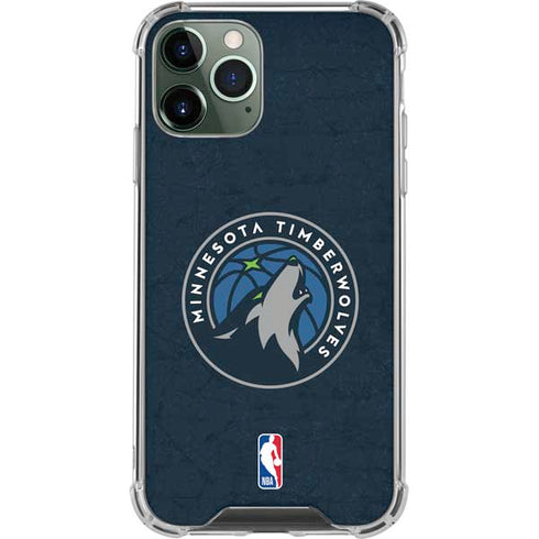 NBA Minnesota Timberwolves Distressed iPhone 12 Pro Max Clear Case