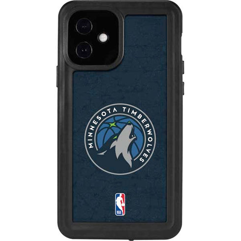 NBA Minnesota Timberwolves Distressed iPhone 12 Waterproof Case