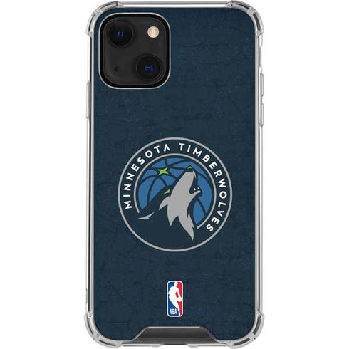 NBA Minnesota Timberwolves Distressed iPhone 13 Mini Clear Case