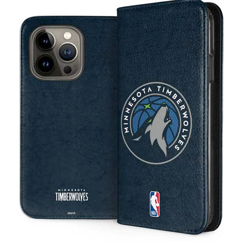 NBA Minnesota Timberwolves Distressed iPhone 13 Pro Folio Case