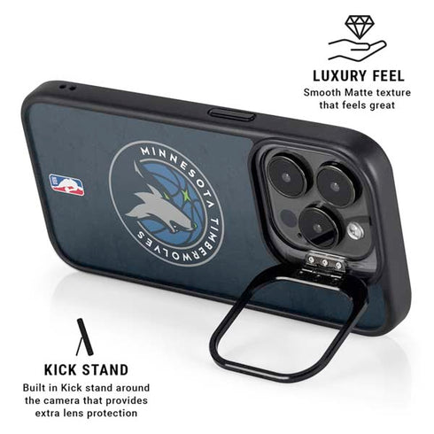 NBA Minnesota Timberwolves Distressed iPhone 13 Pro Kickstand Case
