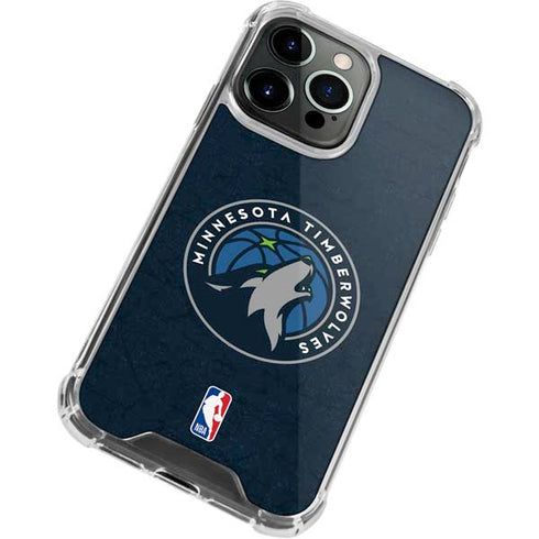 NBA Minnesota Timberwolves Distressed iPhone 13 Pro Max Clear Case