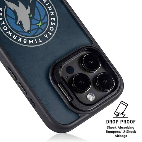NBA Minnesota Timberwolves Distressed iPhone 13 Pro Max Kickstand Case