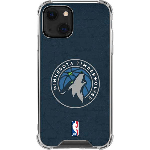 NBA Minnesota Timberwolves Distressed iPhone 14 Clear Case