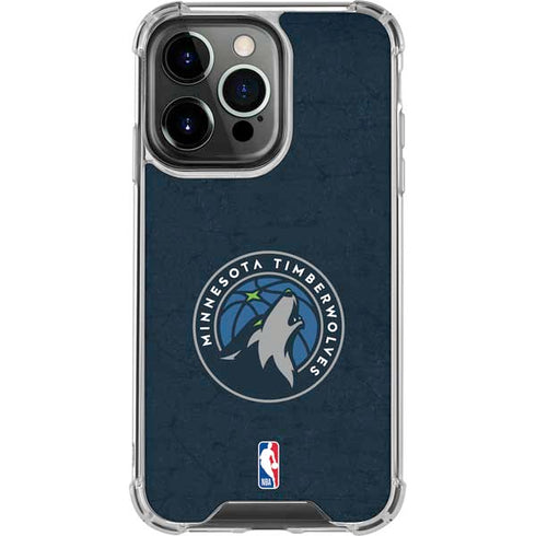 NBA Minnesota Timberwolves Distressed iPhone 14 Pro Clear Case
