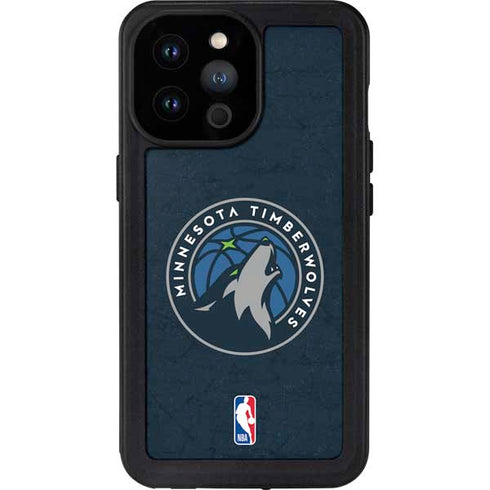NBA Minnesota Timberwolves Distressed iPhone 14 Pro Max Waterproof Case