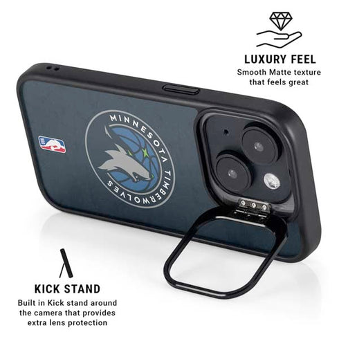 NBA Minnesota Timberwolves Distressed iPhone 15 Kickstand Case
