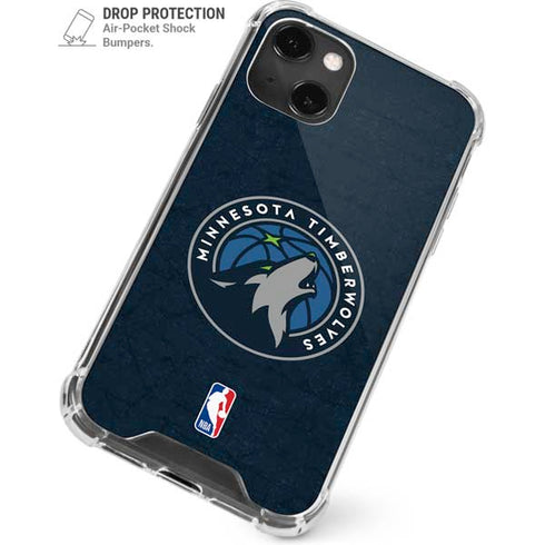 NBA Minnesota Timberwolves Distressed iPhone 15 Plus Clear Case