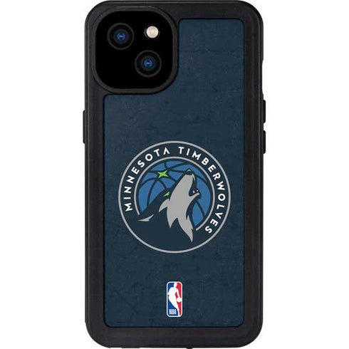 NBA Minnesota Timberwolves Distressed iPhone 15 Plus Waterproof Case