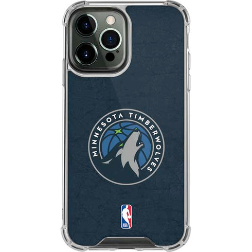 NBA Minnesota Timberwolves Distressed iPhone 15 Pro Max Clear Case