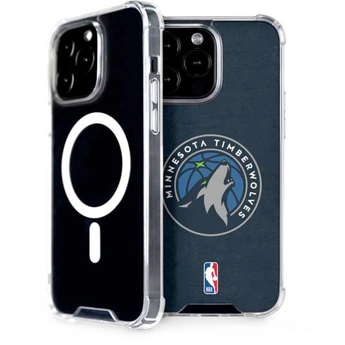 NBA Minnesota Timberwolves Distressed iPhone 15 Pro Max MagSafe Case