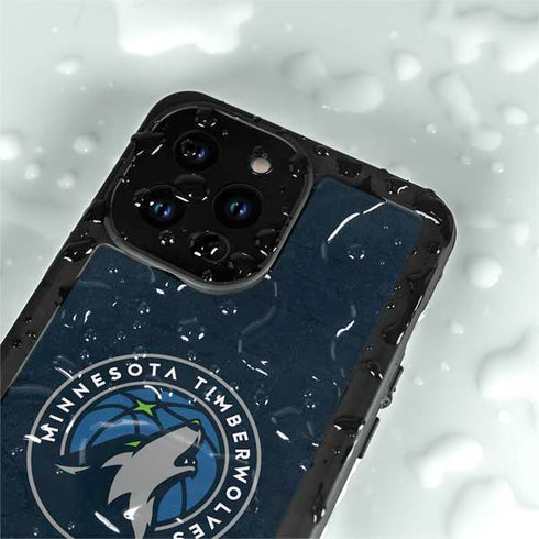 NBA Minnesota Timberwolves Distressed iPhone 15 Pro Waterproof Case