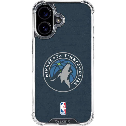 NBA Minnesota Timberwolves Distressed iPhone 16 Clear Case