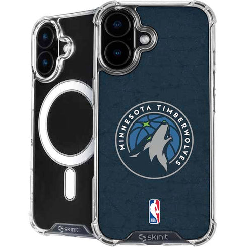 NBA Minnesota Timberwolves Distressed iPhone 16 MagSafe Case