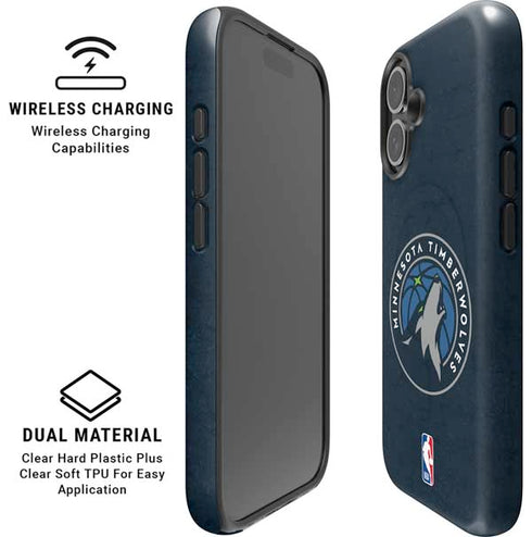 NBA Minnesota Timberwolves Distressed iPhone 16 Magsafe Impact Case