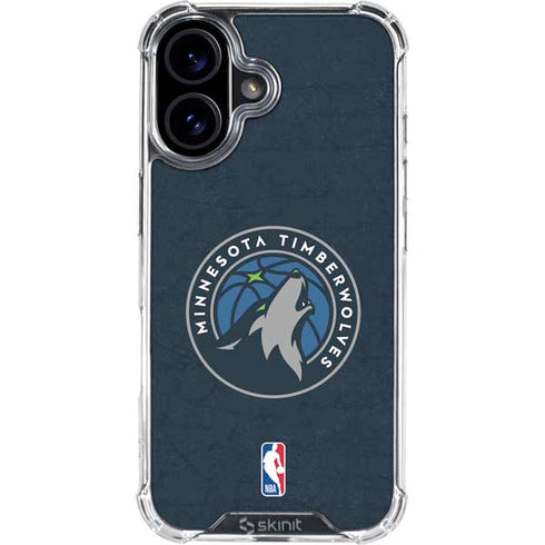 NBA Minnesota Timberwolves Distressed iPhone 16 Plus Clear Case