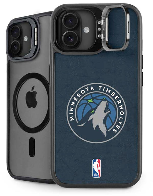 NBA Minnesota Timberwolves Distressed iPhone 16 Plus Kickstand Case