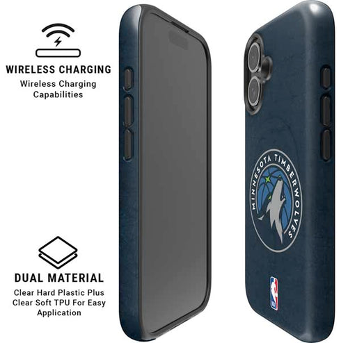NBA Minnesota Timberwolves Distressed iPhone 16 Plus Magsafe Impact Case