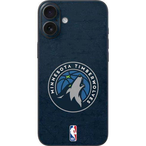 NBA Minnesota Timberwolves Distressed iPhone 16 Plus Skin