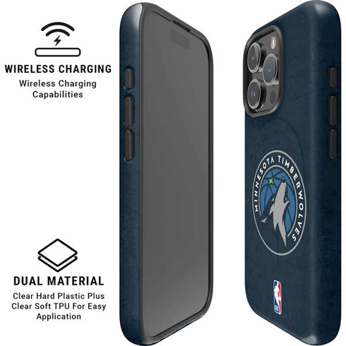 NBA Minnesota Timberwolves Distressed iPhone 16 Pro Max Magsafe Impact Case