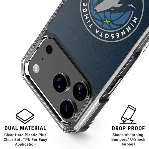NBA Minnesota Timberwolves Distressed iPhone 18 Pro Clear Case