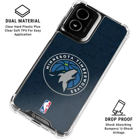 NBA Minnesota Timberwolves Distressed Moto G Power 5G (2024) Clear Case