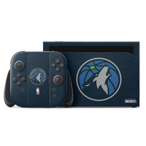 NBA Minnesota Timberwolves Distressed Nintendo Switch 2 (2025) with Joy-Con Skin
