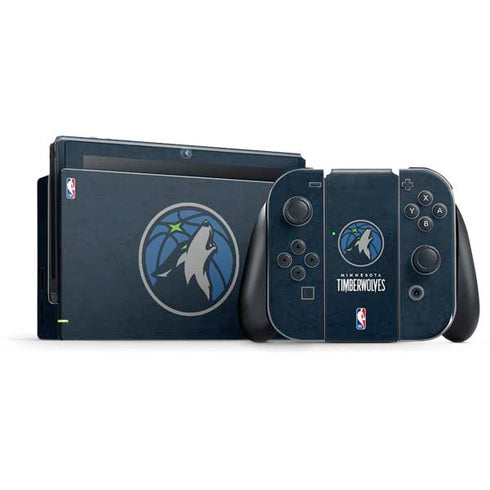 NBA Minnesota Timberwolves Distressed Nintendo Switch Bundle Skin