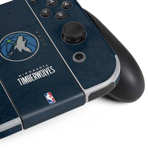 NBA Minnesota Timberwolves Distressed Nintendo Switch OLED (2021) Skin