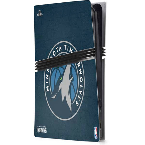 NBA Minnesota Timberwolves Distressed PS5 Pro Console Skin