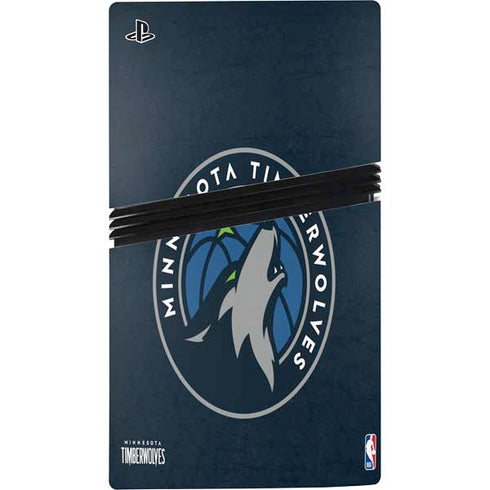 NBA Minnesota Timberwolves Distressed PS5 Pro Console Skin