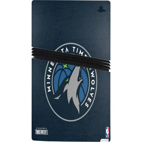 NBA Minnesota Timberwolves Distressed PS5 Pro Console Skin