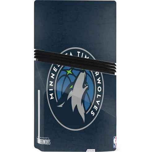NBA Minnesota Timberwolves Distressed PS5 Pro Disk Console Skin