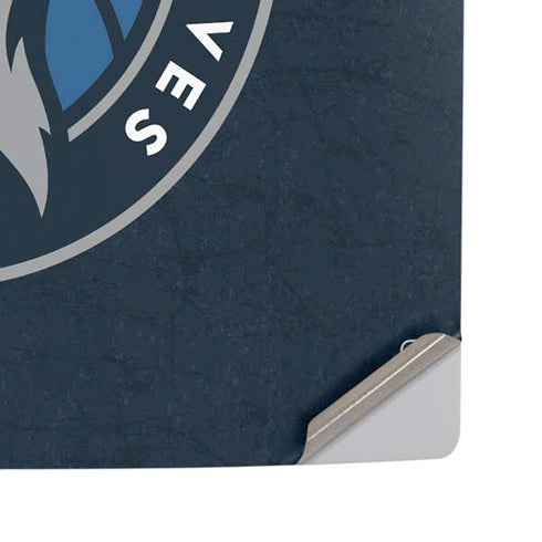 NBA Minnesota Timberwolves Distressed PS5 Pro Disk Console Skin