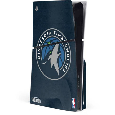 NBA Minnesota Timberwolves Distressed PS5 Slim Disk Console Skin
