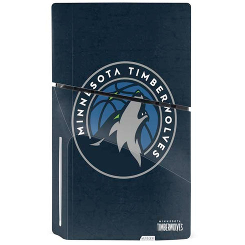 NBA Minnesota Timberwolves Distressed PS5 Slim Disk Console Skin