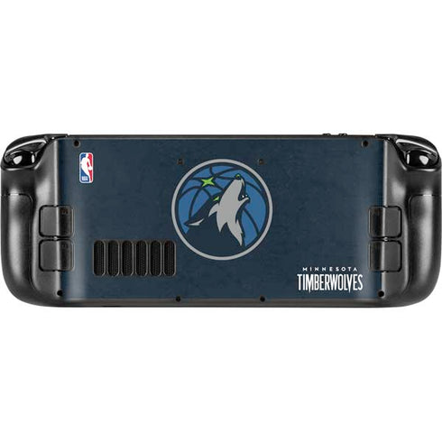 NBA Minnesota Timberwolves Distressed Steam Deck Handheld Gaming Computer OLED Skin