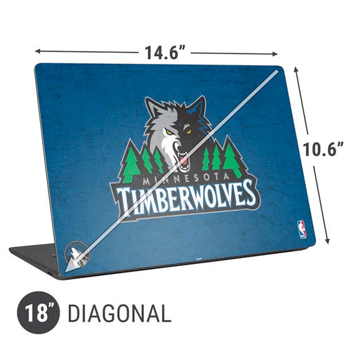 NBA Minnesota Timberwolves Distressed Universal Laptop 18in (14.6 x 10.6in) Skin