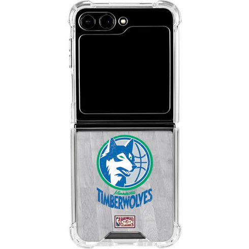 NBA Minnesota Timberwolves Hardwood Classics Galaxy Z Flip6 Clear Case