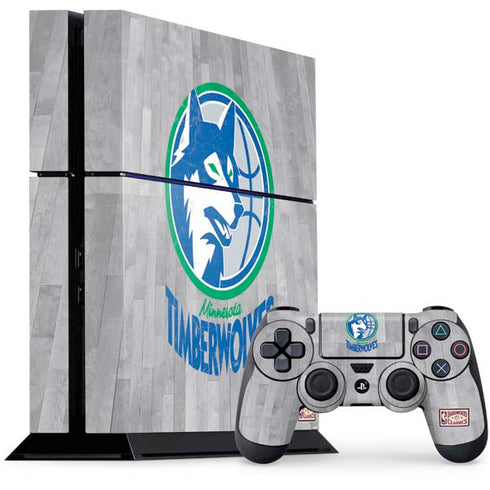 NBA Minnesota Timberwolves Hardwood Classics PS4 Console and Controller Bundle Skin