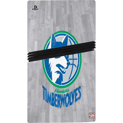 NBA Minnesota Timberwolves Hardwood Classics PS5 Pro Console Skin
