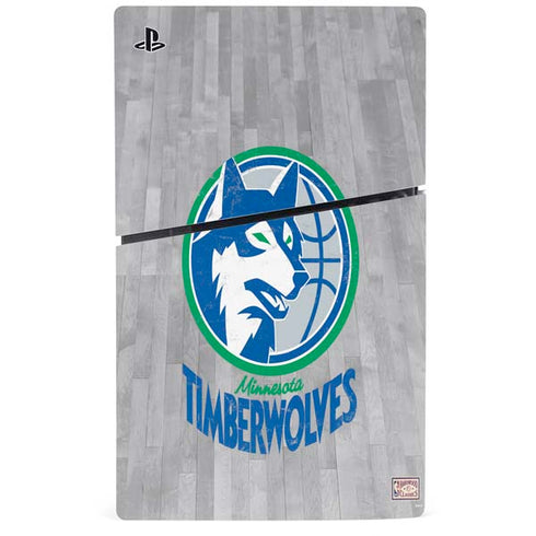 NBA Minnesota Timberwolves Hardwood Classics PS5 Slim Digital Edition Console Skin